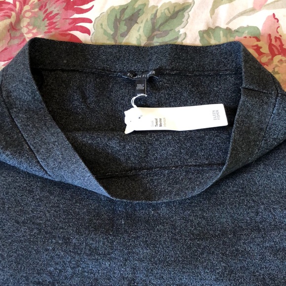EILEEN FISHER Size Medium Stretch PullOn Wool Soandex Charcoal Gray $238 NEW - Picture 6 of 10